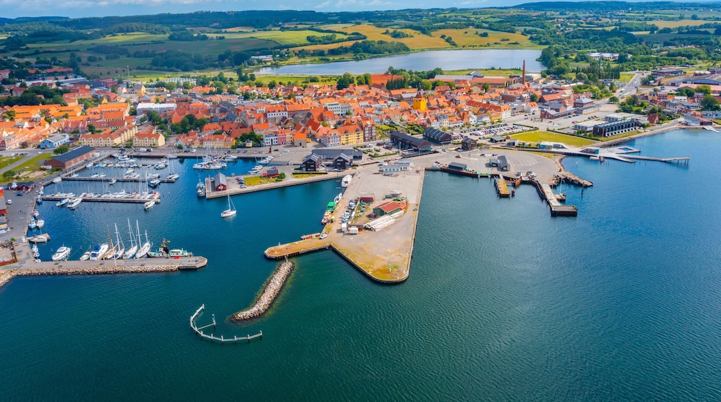 Aerial view of Danish town Faaborg