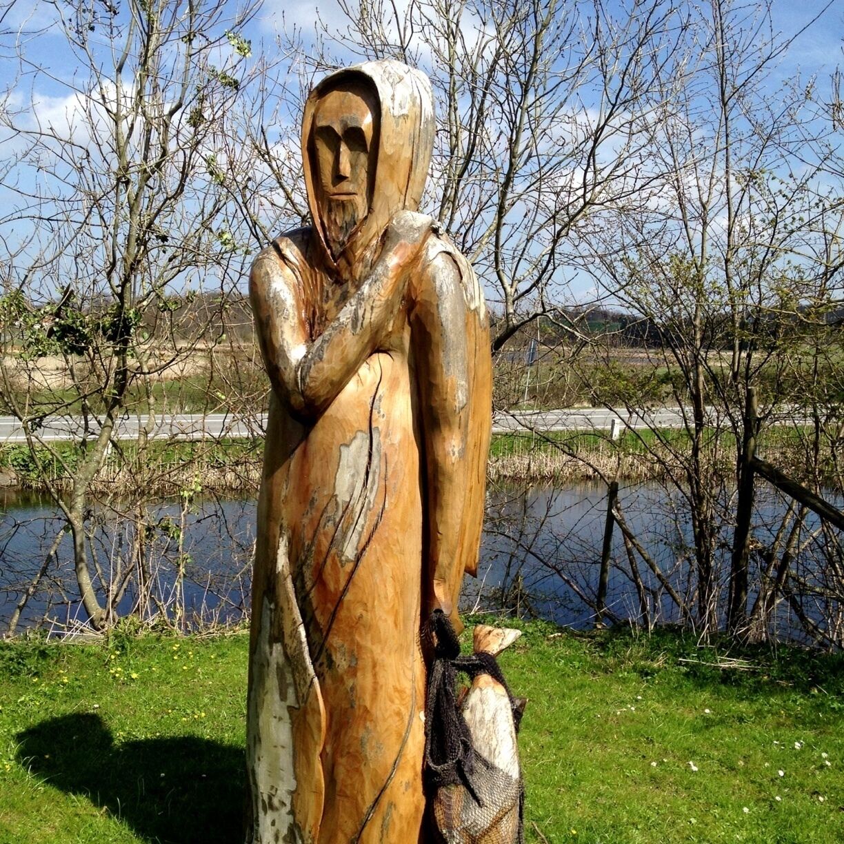 Fisherman at a churchyard