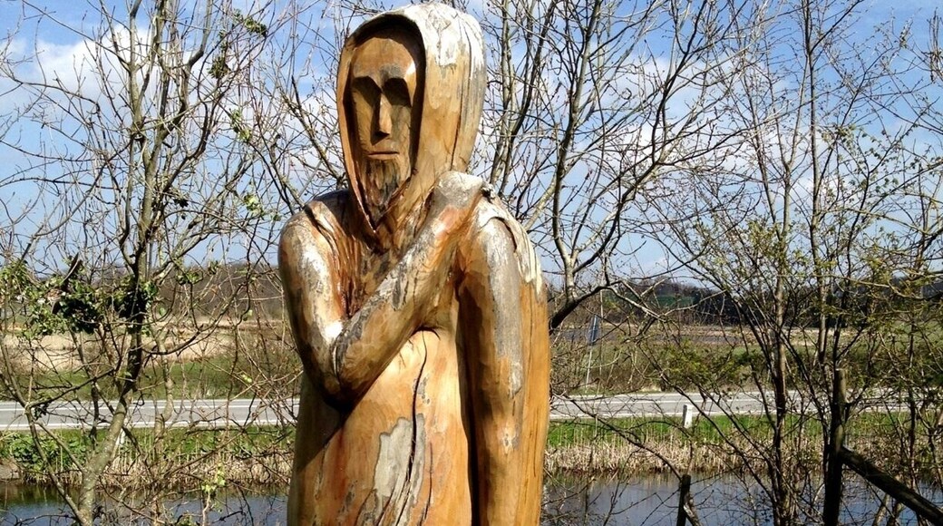 Fisherman at a churchyard