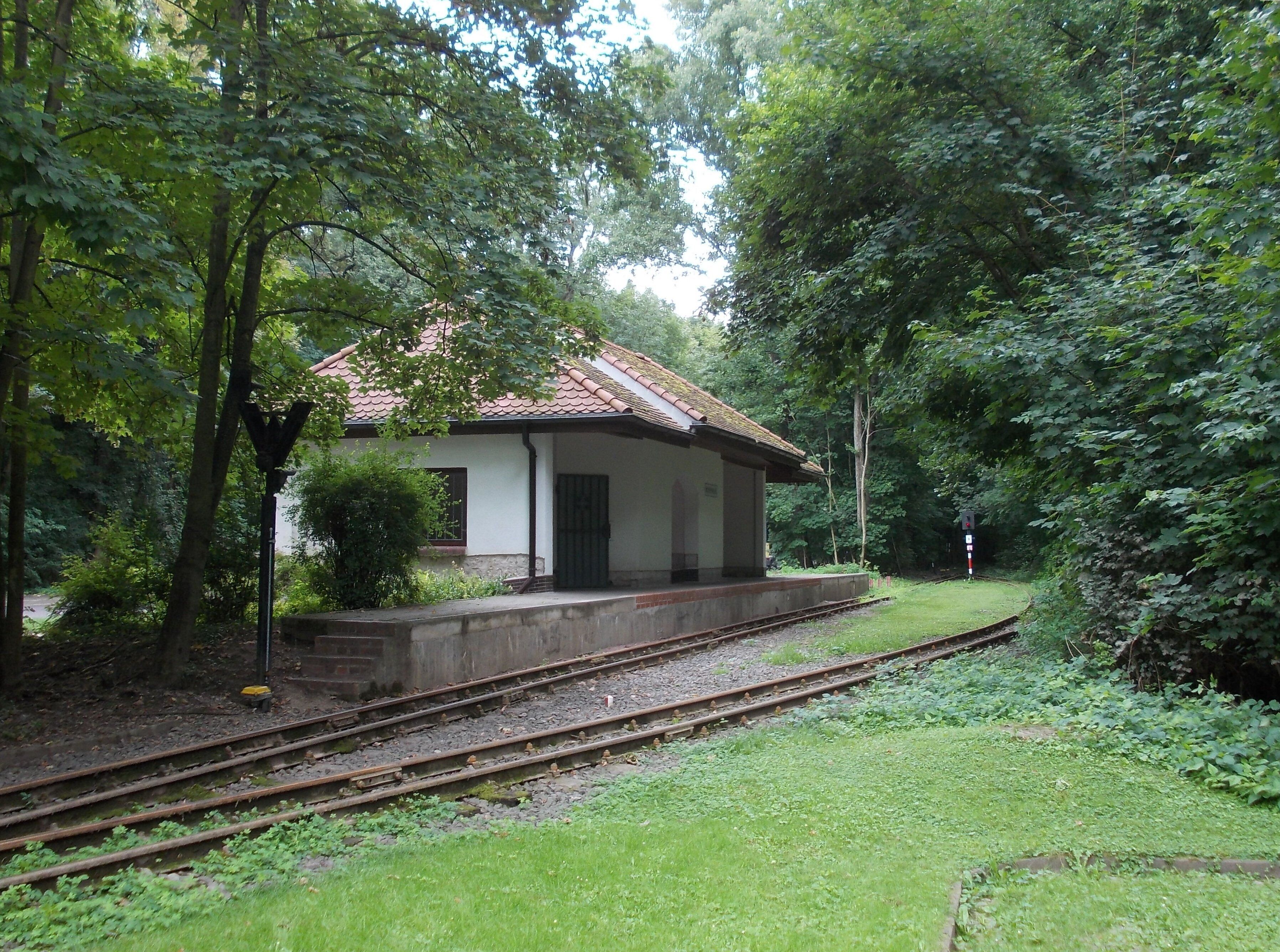 Rosenhag station of the park railway in Bernburg (district: Salzlandkreis, Saxony-Anhalt)