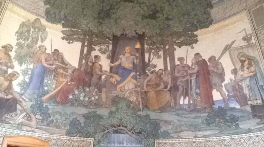 The God Heimdall giving gifts to Humanity.