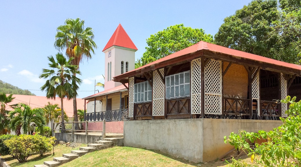Side view of Deshaies church and surrounding buildings, Shutterstock ID 749482069, SF SSA Case with Manager Approval: Case 07151371, Job: Prepay credit, Client/Licensee: , Other: