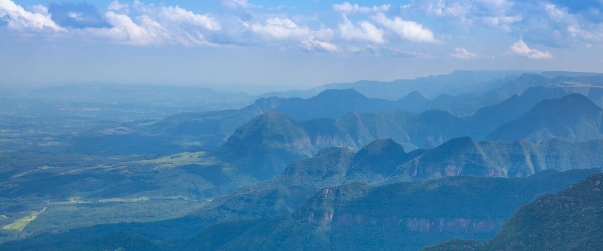 A mountainous landscape with a clear sky.