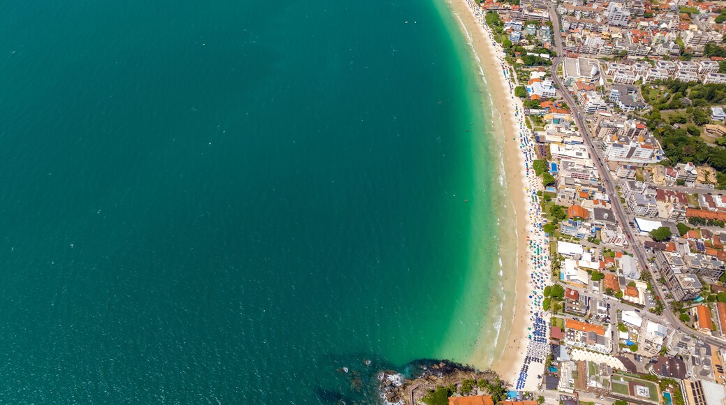 Bombinhas Beach in Santa Catarina. Aerial view taken with a drone. Brazil.