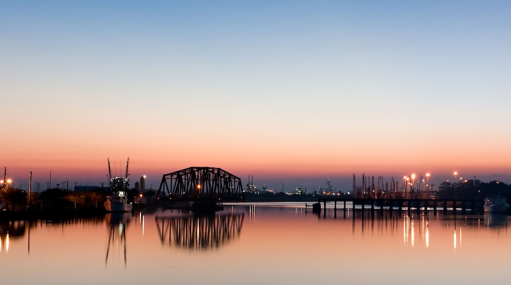 Panorama of a small harbor in Freeport, Texas. Chemical plants and refineries are in the background., Shutterstock ID 7069153, purchase_order: SP-1269 HA 2018 Batch 1, Order: , client: , other:
