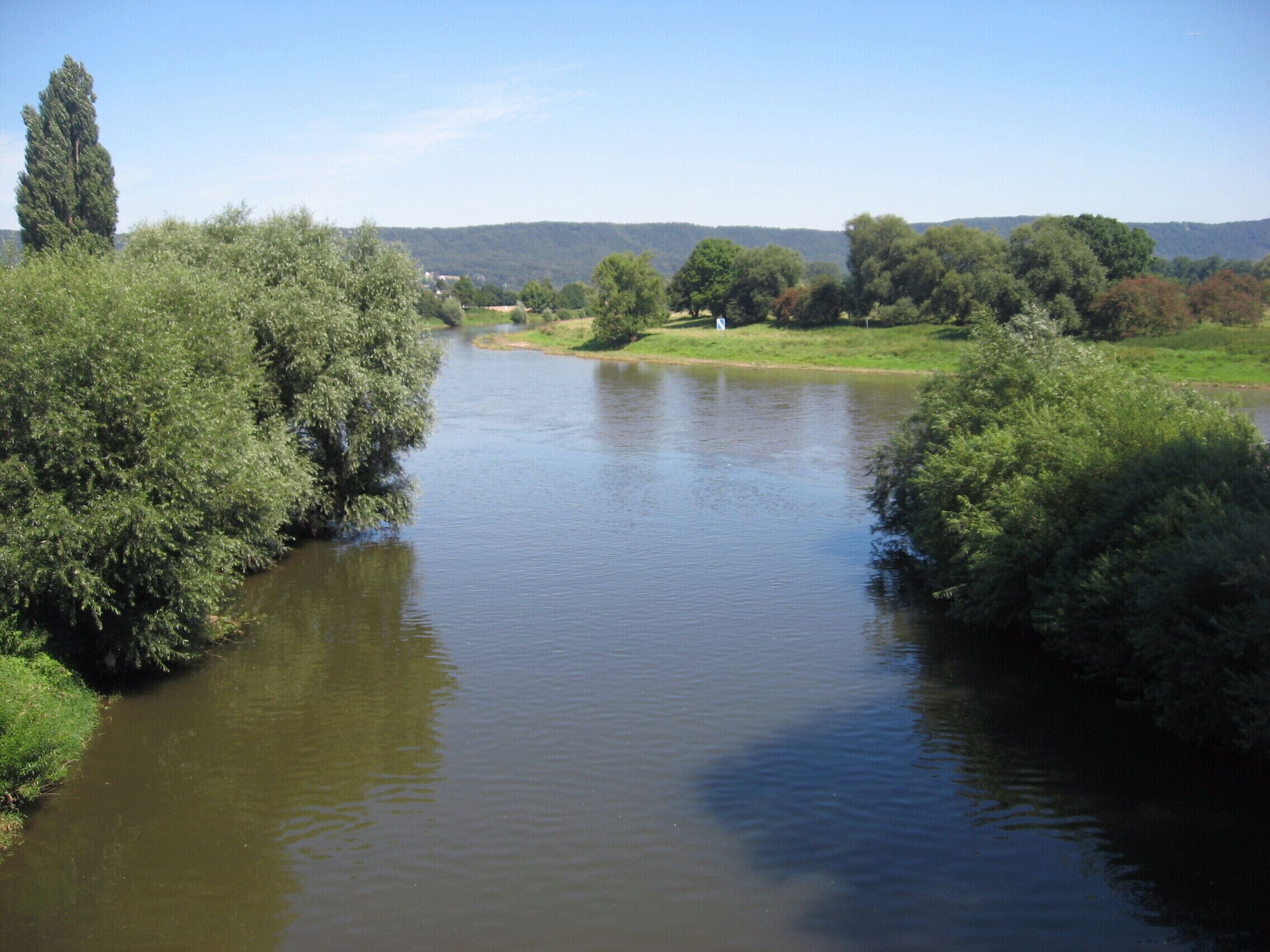 Die Mündung der Werre in die Weser