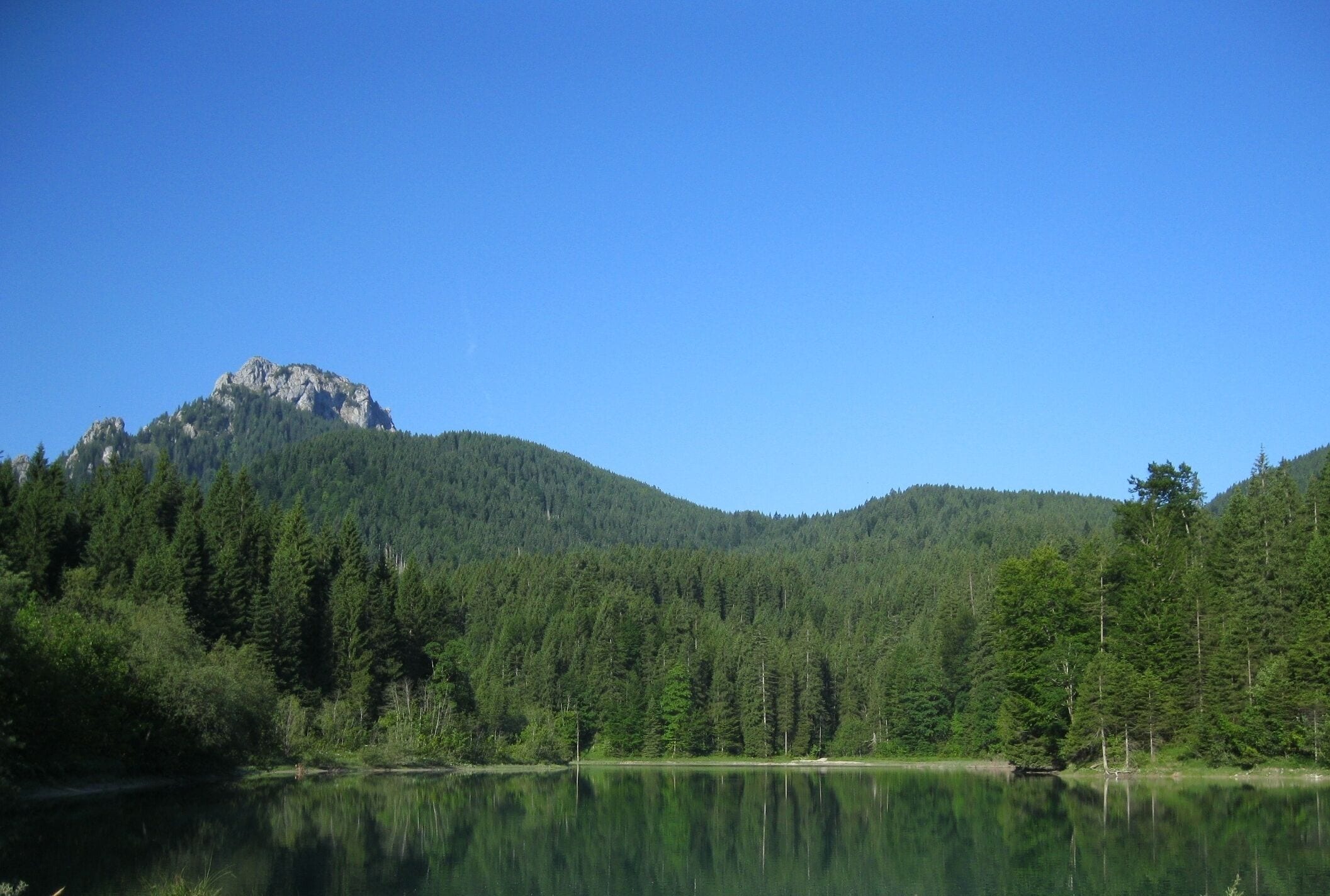 Stausee im Lobental; Lobentalbach; im Hintergrund die Ostflanke des Schönleitenschrofens