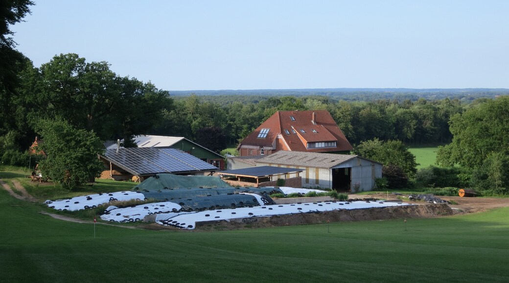 Der Hof Basten an der Grenze von Itzehoe zu Oelixdorf, Blick nach Nordnordosten über das Rantzautal.
