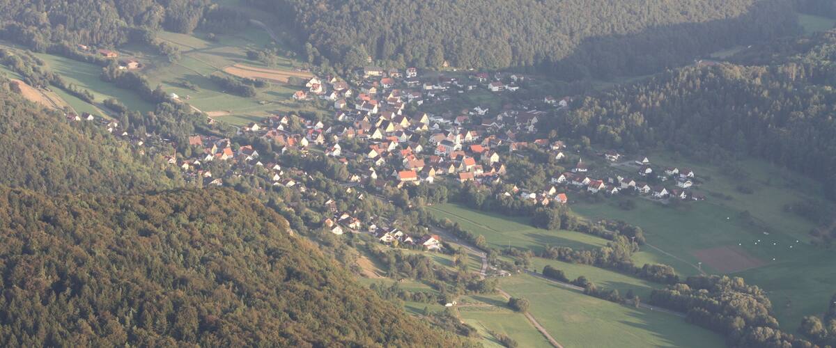 View of Förrenbach (Happurg) from the west (alt: 2620 ft)
