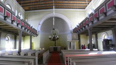View of altar of Liebenwalde church, Oberhavel district, Brandenburg state, Germany