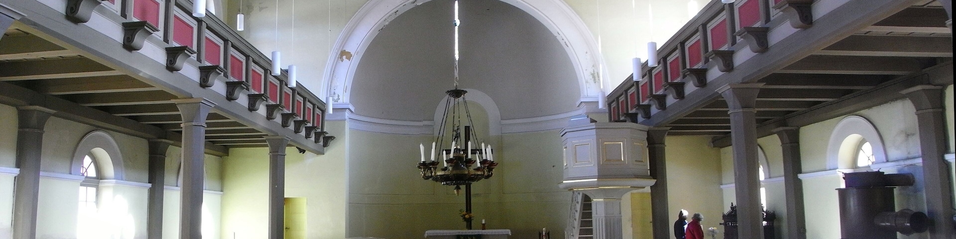 View of altar of Liebenwalde church, Oberhavel district, Brandenburg state, Germany