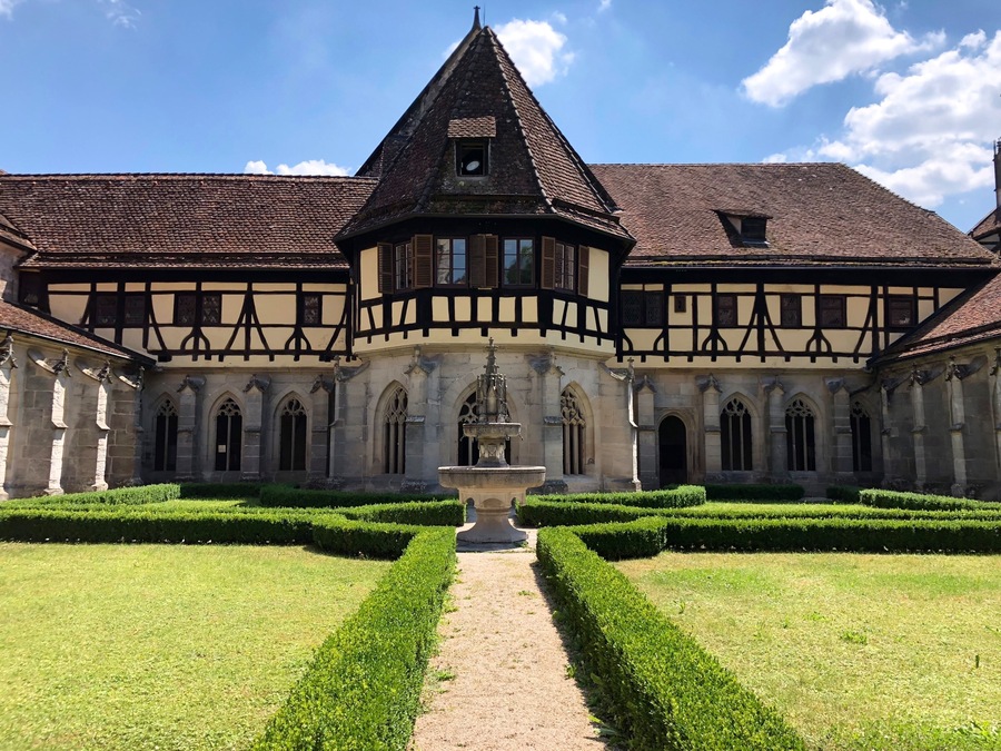 Bebenhausen Abbey, also known as Bebenhausen Monastery and Palace, was a Cistercian monastery located in the village of Bebenhausen, in Baden-Württemberg, Germany. It was built by Rudolph I, Count Palatine of Tübingen, probably in 1183.
After the Reformation the abbey buildings were used at various times as a school, a 19th-century hunting palace for the kings of Württemberg, and the legislative assembly of the State of Württemberg-Hohenzollern.