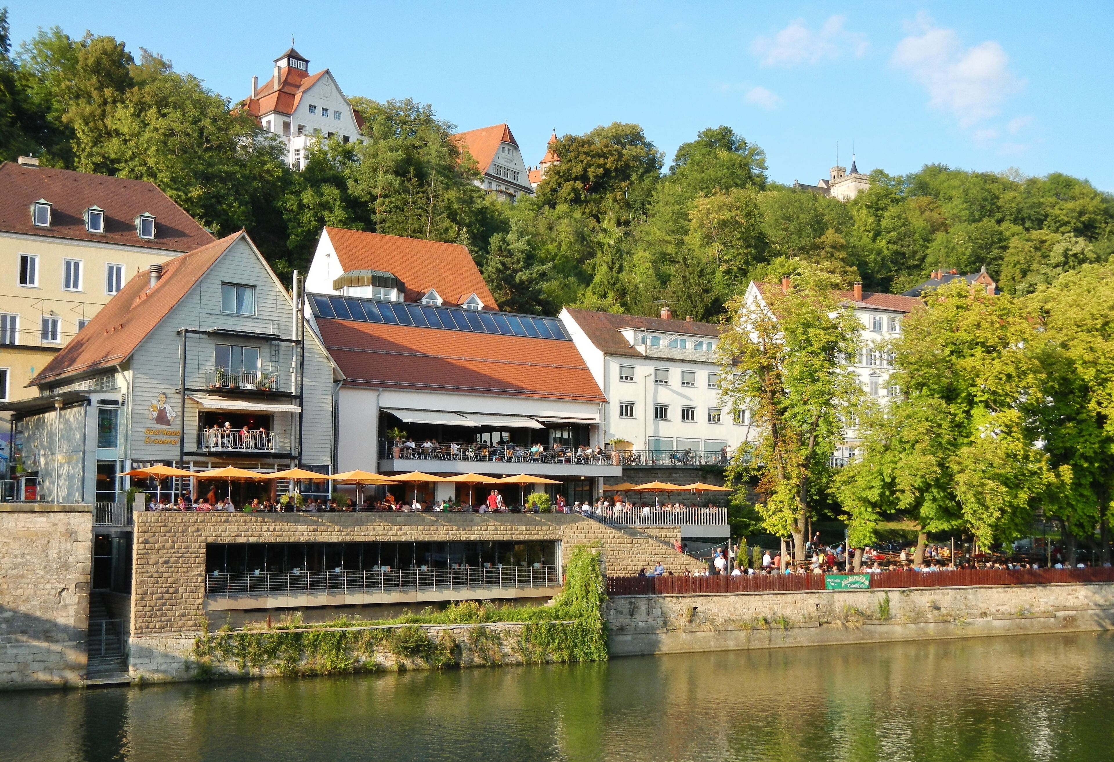 Beim 366 km langen Neckartalradweg: Gasthausbrauerei Neckarmüller