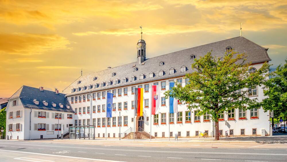 Rathaus, Rüsselsheim, Hessen, Deutschland
