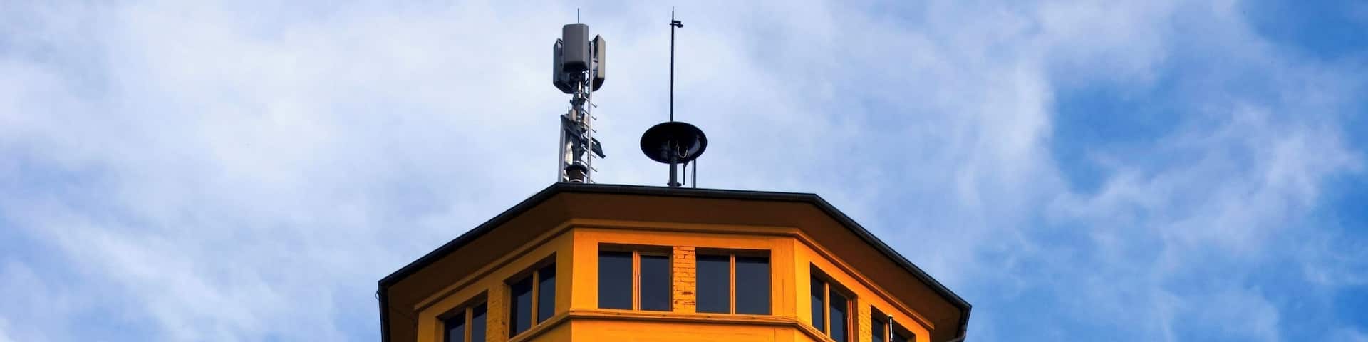 Water tower Mörfelden, Mörfelden-Walldorf, Hesse, Germany.