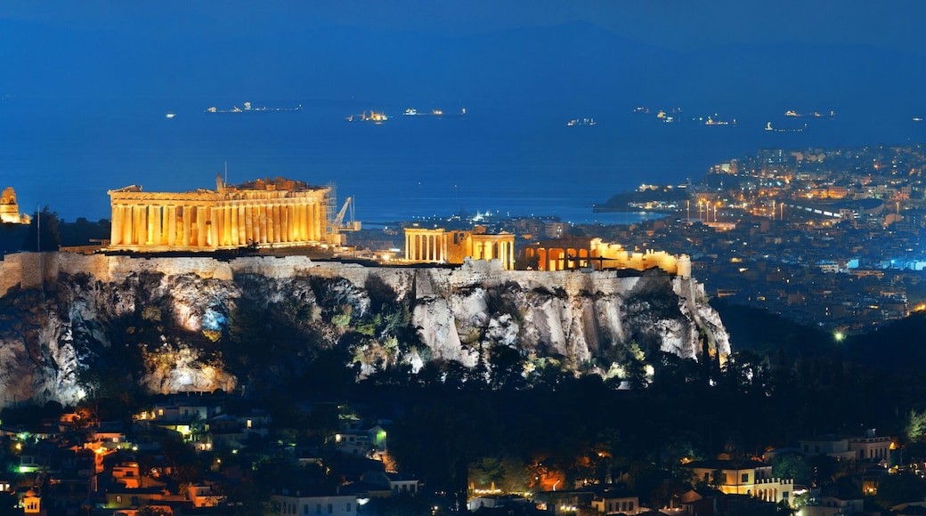 Athens skyline with Acropolis night