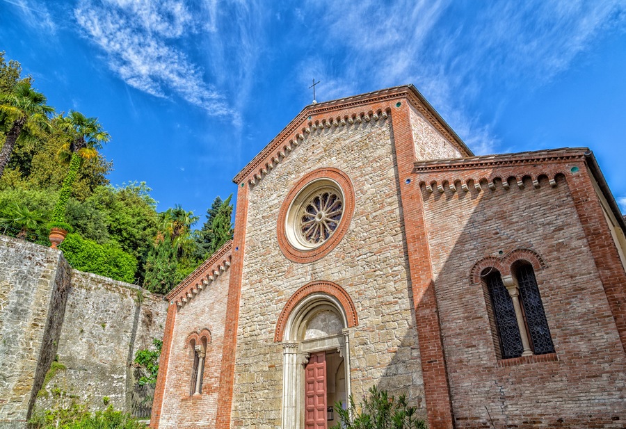 Facade of XIV Catholics church of Saints Nicolò and Francesco in Italy