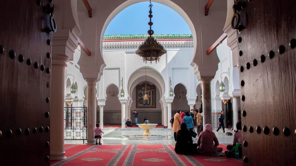 Here is the very first university in the world; it is located in Fez, Morocco, and it now operates as a mosquee. #red #lifeatexpedia