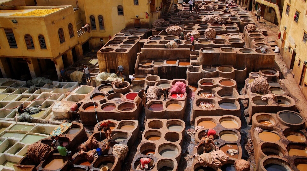 Leather tanneries in Morocco still follow the old ways. Hides are soaked for a few days in vessels full of cow urine, quicklime, water and salt before being picked at and dried. Imagine the smell.