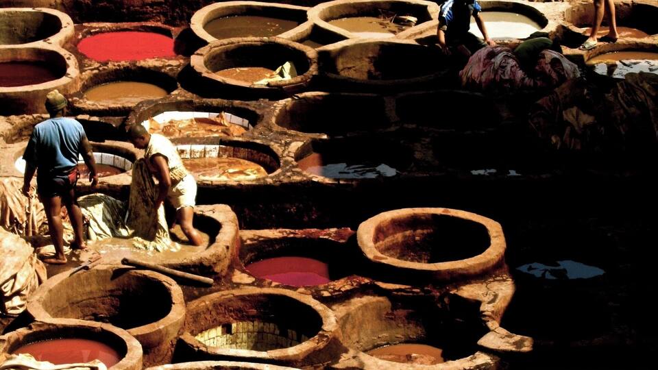 Leather tanning has been an important industry in Fes for centuries. The smell makes the area of the city hard to miss.
While you're shopping for gorgeous handmade gifts to take home, ask the store owner to show you to the roof so you can see the process firsthand.
#culture