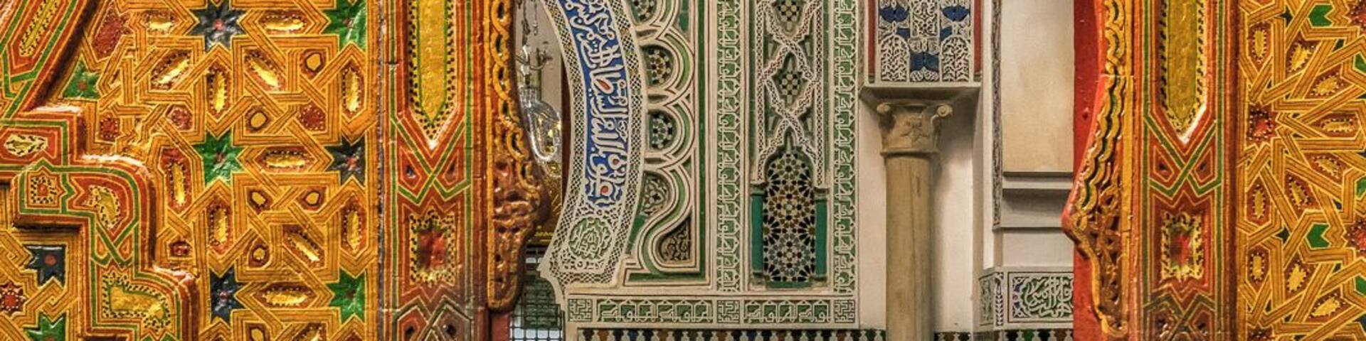 Kairaouine Mosque, Fez, Morocco. One of the largest in Africa, and among the oldest universities in the world, the mosque dates to the year 859. It's an incredible, ornate jewel of a complex located in the center of the dark, dirty, chaotic old media of Fez. They open the doors to allow tourists a peak inside. Also, great opportunities for pick pockets to make some cash! My iPhone was stolen from my shoulder bag while taking this picture. I was too distracted by the amazing decor!