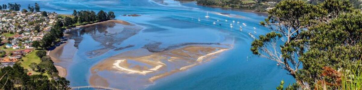 Mount Paku offers stunning views over Tairua (right), Pauanui (left), their beaches and an array of Islands, including Shoe, Slipper, Penguin, Rabbit and the Aldermen Islands. This walk is approximately 40 minutes from the Tairua township, or park on Tirinui Crescent close to the summit for a short walk up the summit. The views are spectacular.