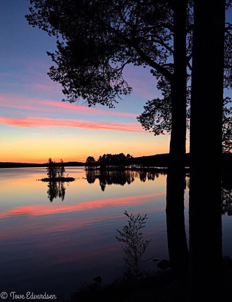 After sunset by the lake Skasen in Grue Finnskog