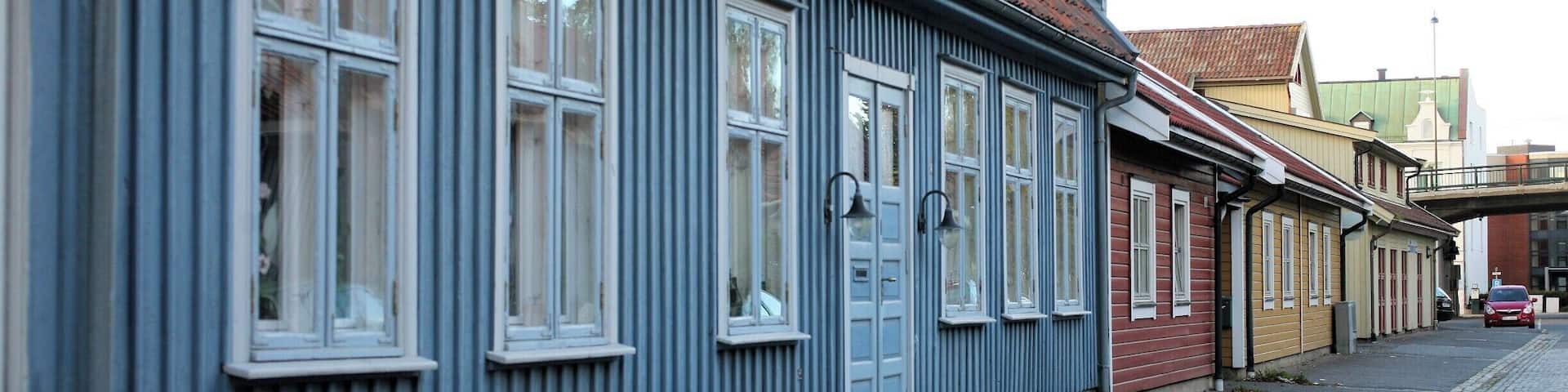 A traditional streetscape in Moss, Norway; old wooden framed house fronts with beautiful cobbled streets. Came across this delightful scene by surprise, down a back street, on my last visit to Norway. #architecture