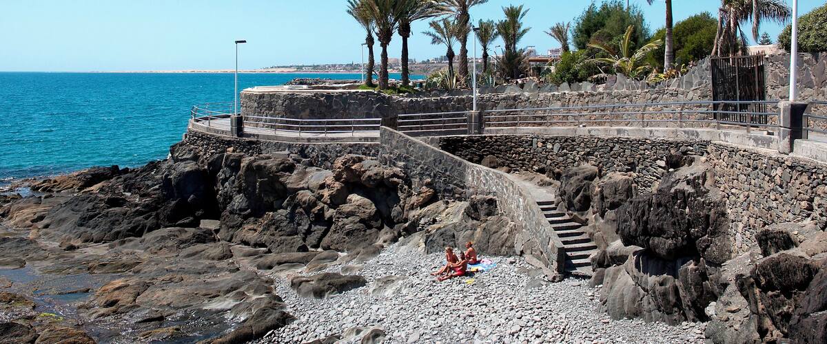 Promenade along the beach in San Agustin, Gran Canaria