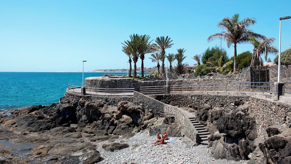Promenade along the beach in San Agustin, Gran Canaria