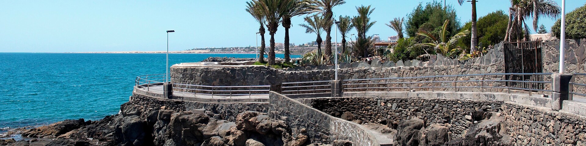 Promenade along the beach in San Agustin, Gran Canaria