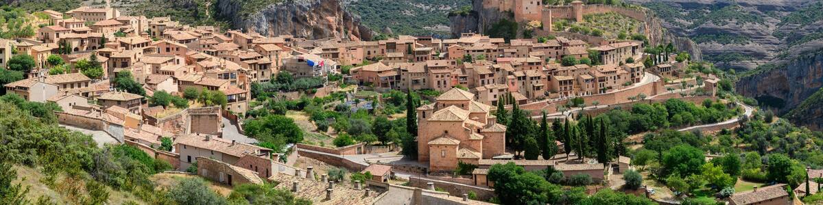 panoramic view of alquezar medieval town, Spain