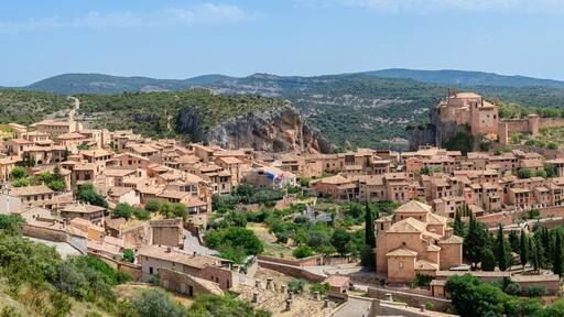 panoramic view of alquezar medieval town, Spain