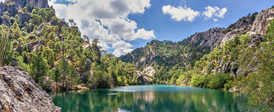 source of the river Borosa, reservoir of Aguas Negras, route of the river Borosa, natural park sierras de Cazorla, Segura and Las Villas, Jaen, Andalucia community, Spain