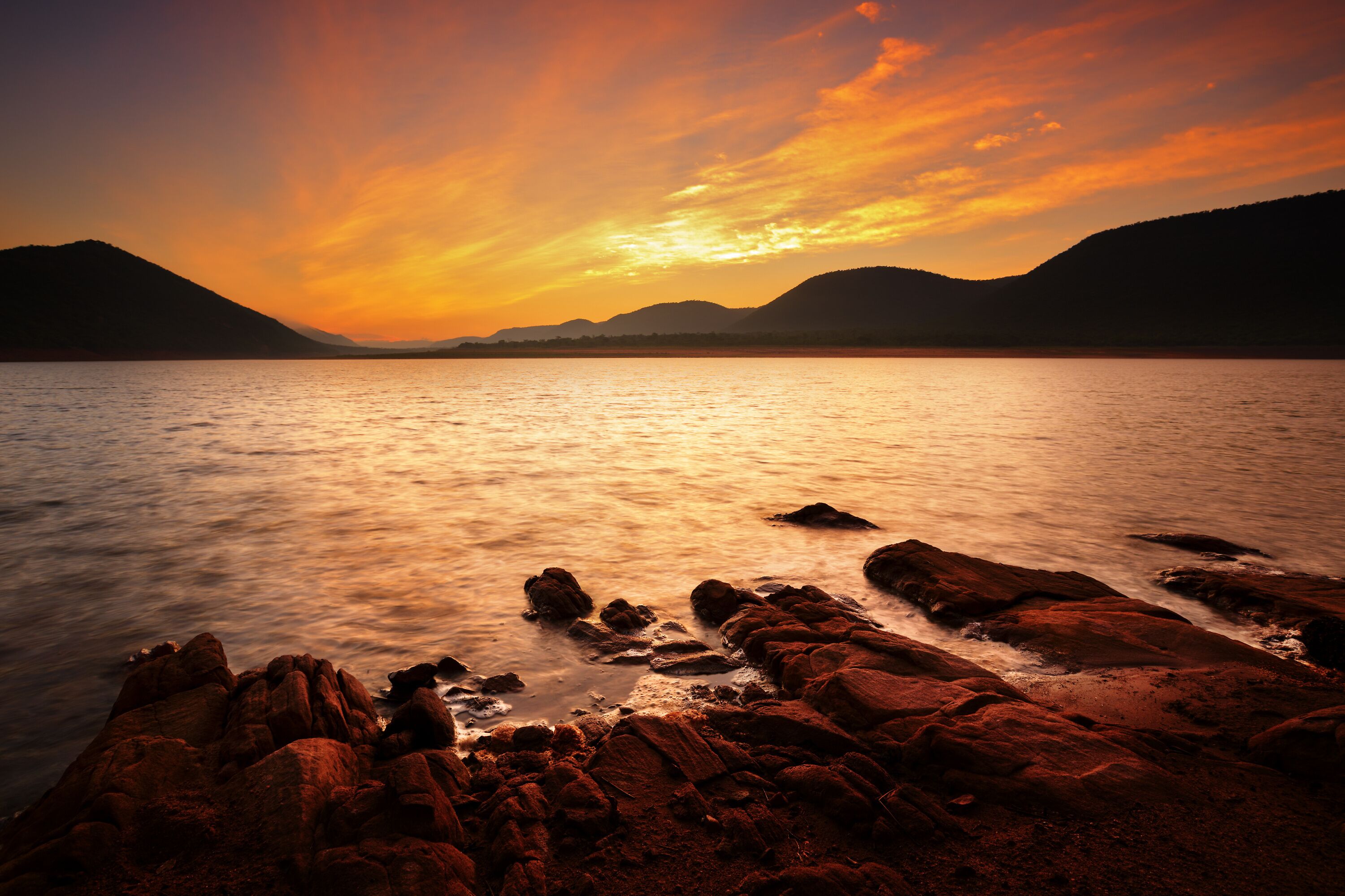 Sunrise at Loskopdam on a summers morning in South Africa
