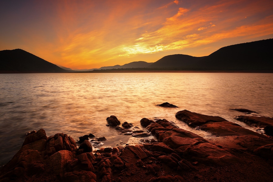 Sunrise at Loskopdam on a summers morning in South Africa