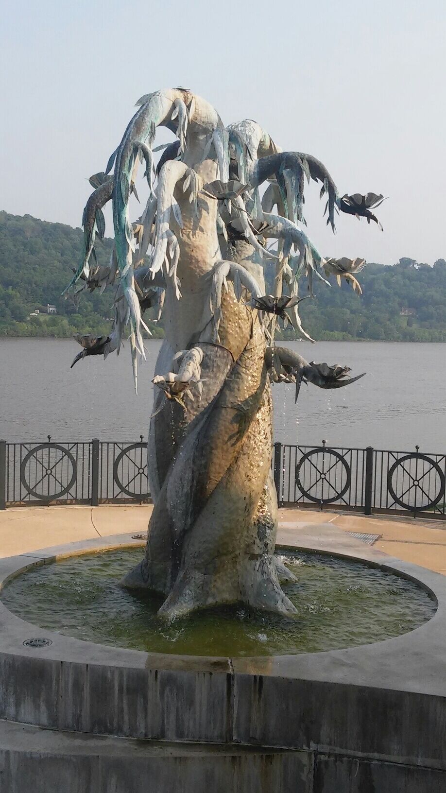 Sculpture tree along the river in Rising Sun ,Indiana 