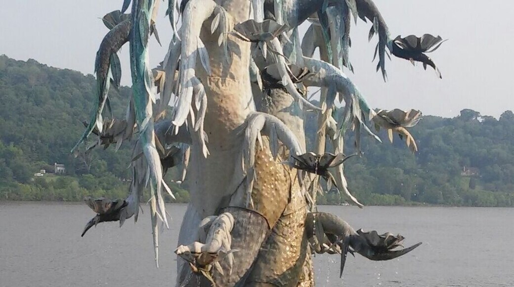 Sculpture tree along the river in Rising Sun ,Indiana
