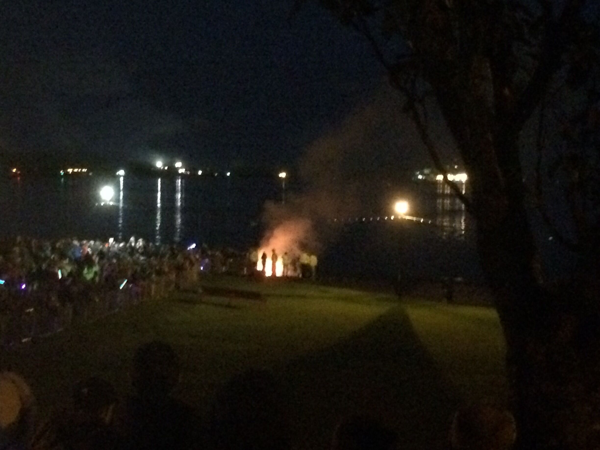 The burning of the long boat at the Largs Viking festival