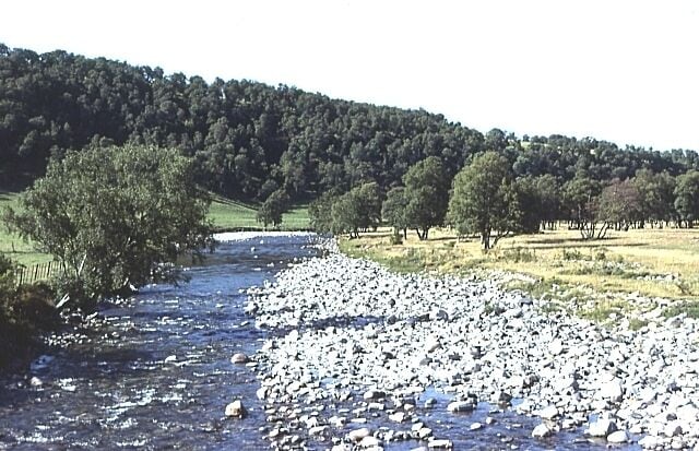 River Avon at Delnabo Bridge Looking downstream, towards the north.