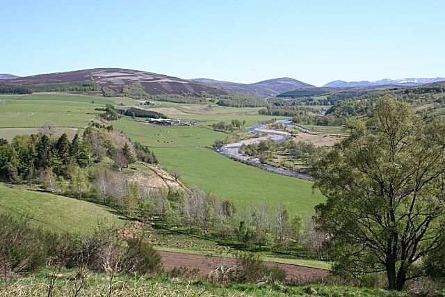 Victor Gaffney's View Another take on the famous view near Victor Gaffney's memorial cairn. The view is up the River Avon to distant Ben Avon.