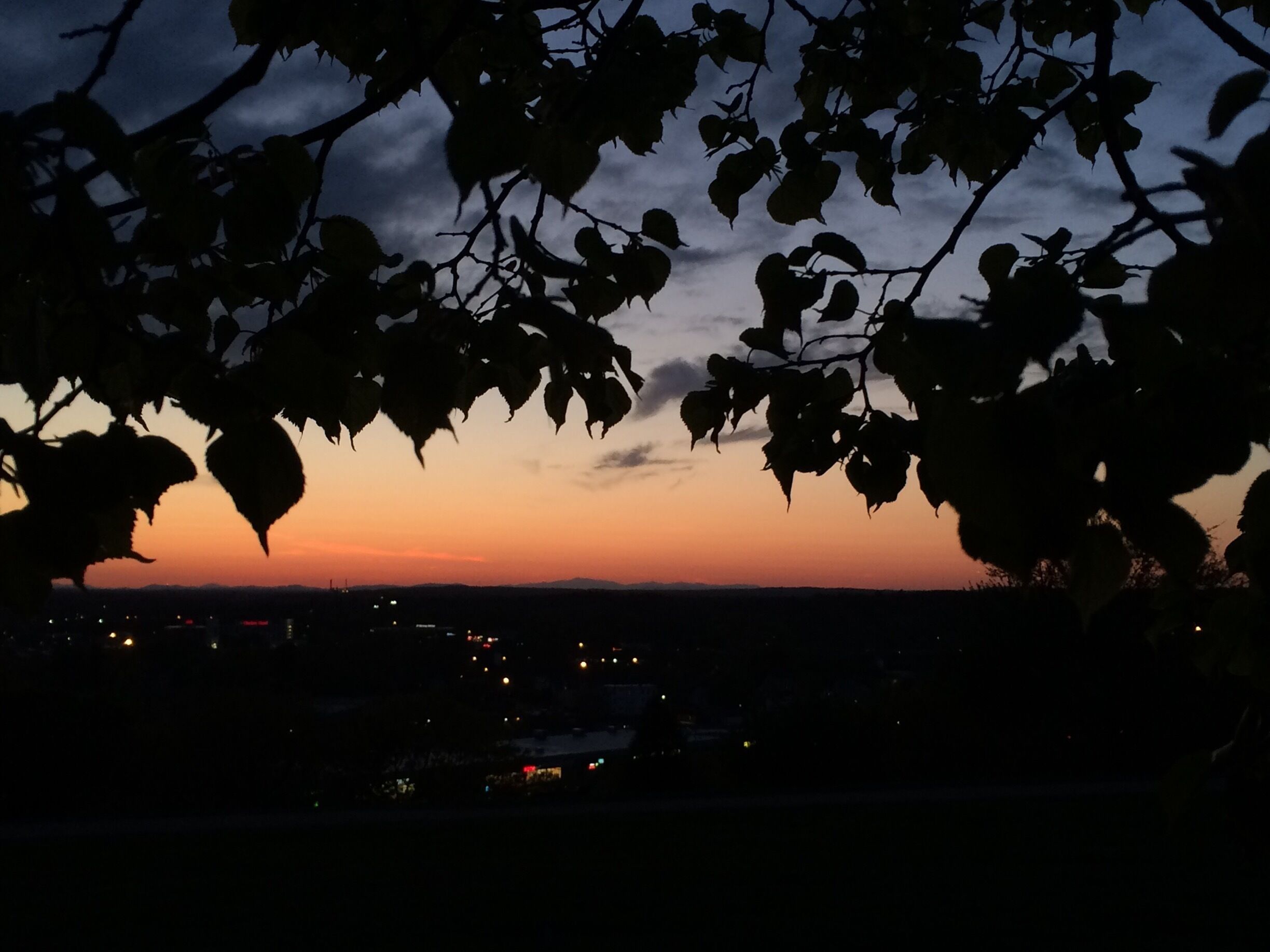 Sunset over Portland, ME. 
The Western promenade is the only decent one I found to catch the sunset