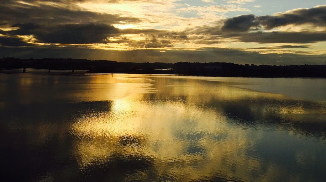 Sunset in Portland ME just right in front of the airport of Portland!