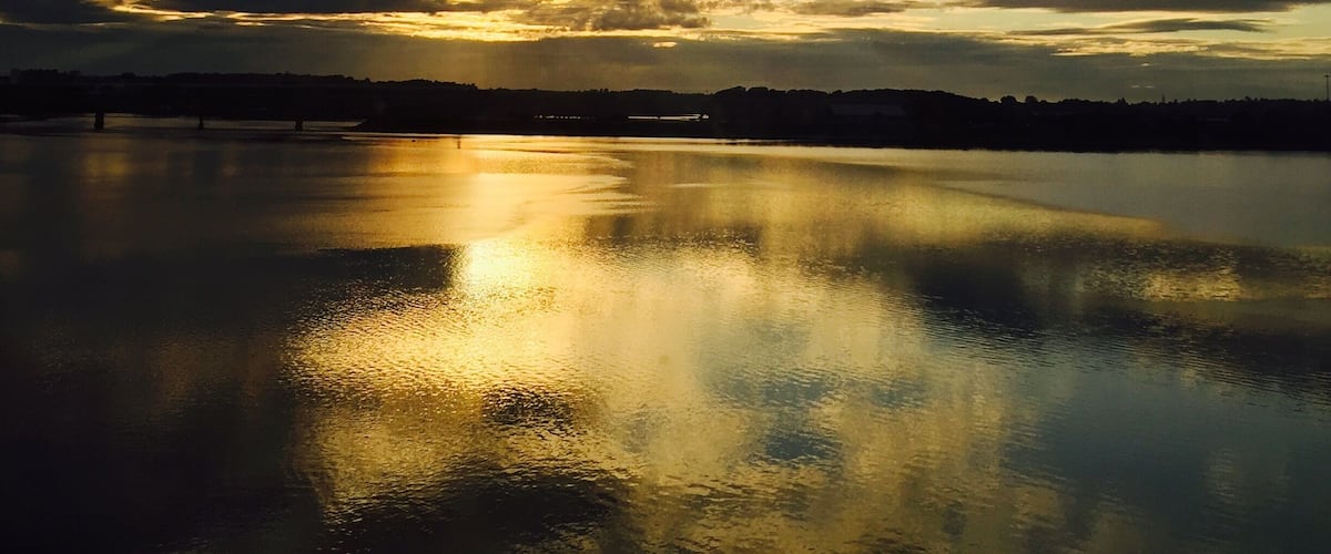 Sunset in Portland ME just right in front of the airport of Portland!