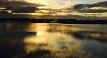 Sunset in Portland ME just right in front of the airport of Portland!