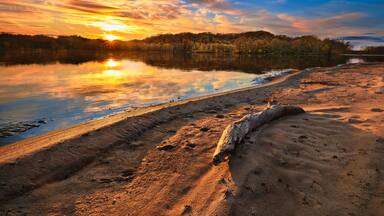 Sunset along the banks of the Wisconsin River.
