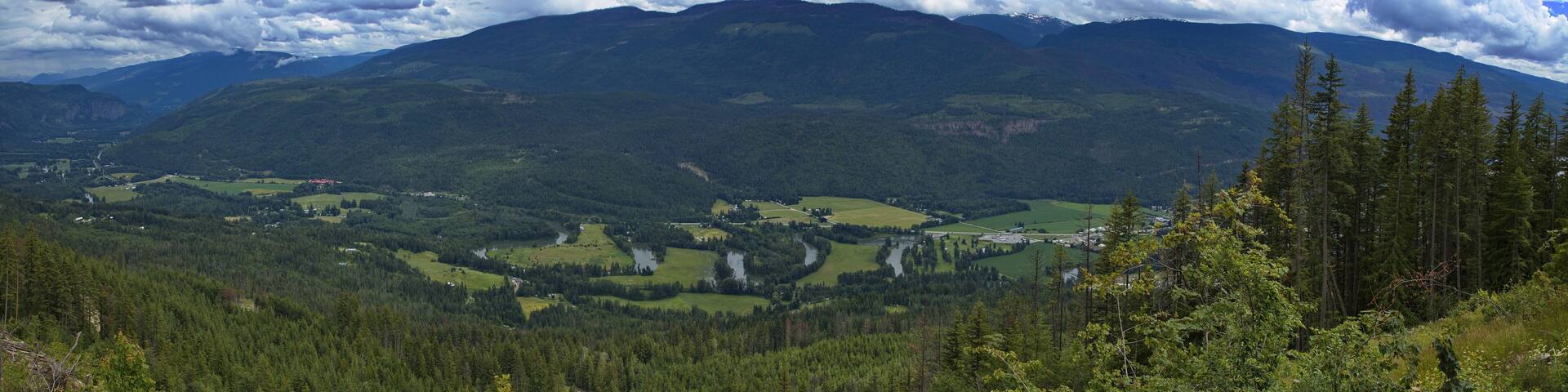 View of landscape at Sicamous from Sicamous Lookout in British Columbia,Canada,North America
