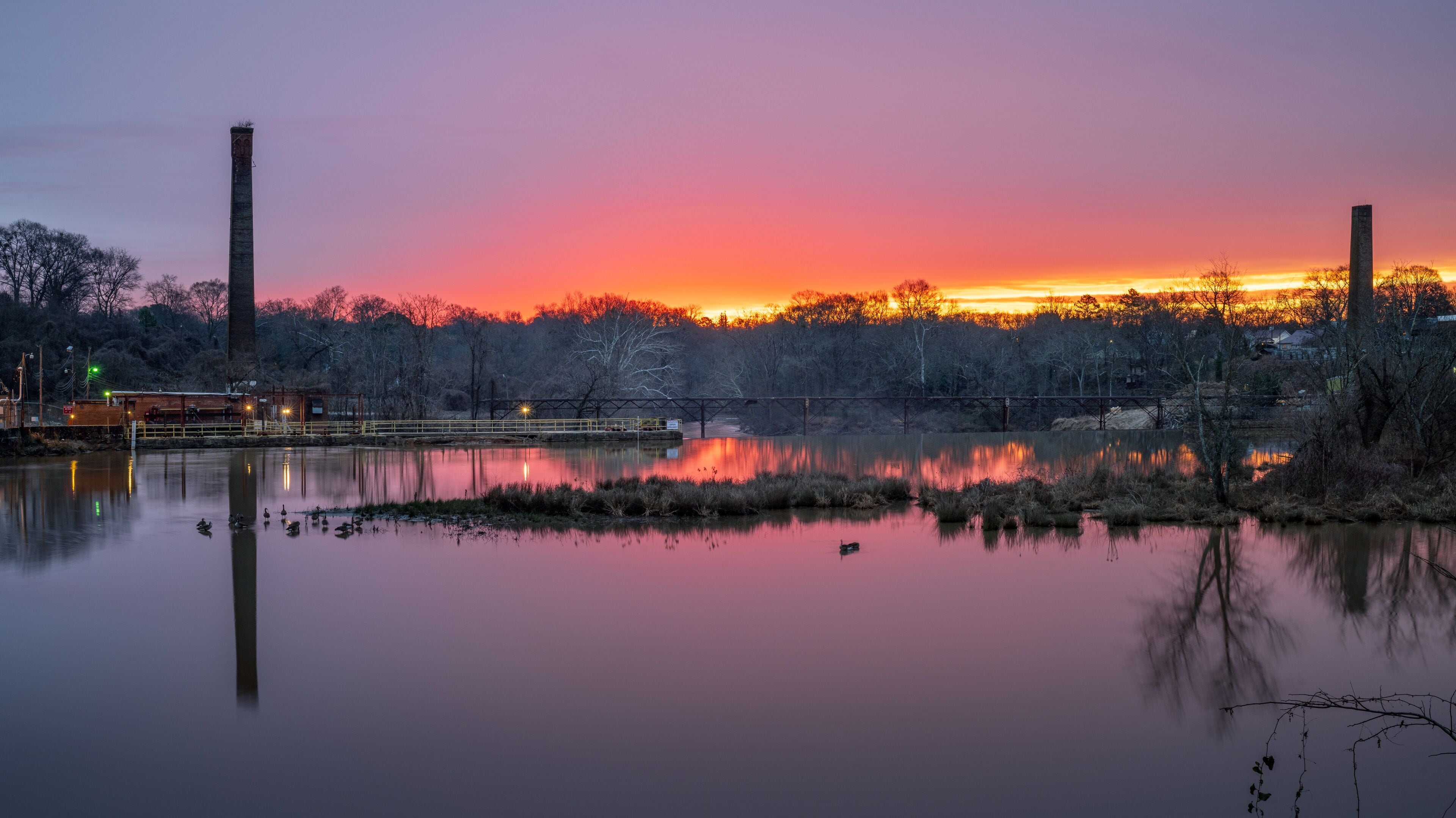 sunrise over the river
