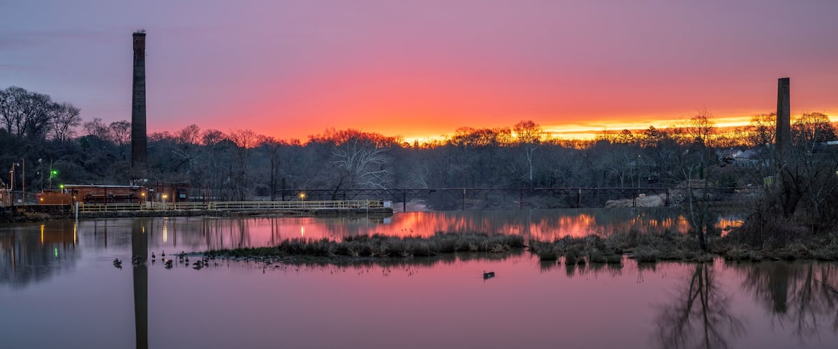 sunrise over the river