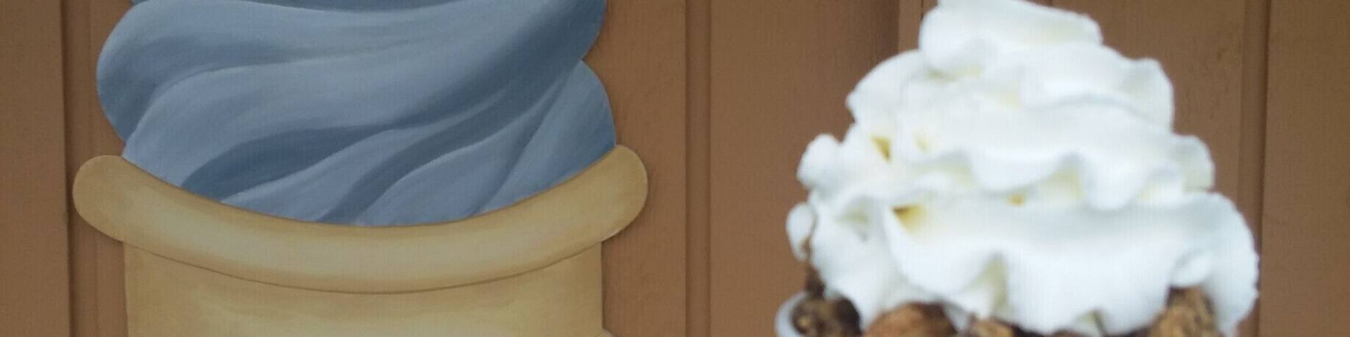 Peanut butter sundae with Reece's peanut butter cups, hot fudge and peanut butter sauce from Mel-O-Creme in Millbury, OH.
This is the kind of place you want to come across when zigzagging the back roads of Ohio.
At first I was a little put off. I thought I got a giant cup of vanilla soft serve with a smattering of goodies on top...but then I was enlightened to the fact that the toppings were layered like a parfait! This beast probably contained the equivalent of four or five Reece's peanut butter cups!